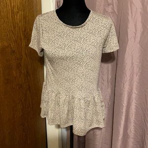 Gaze babydoll animal print top,NWT,sz.XS